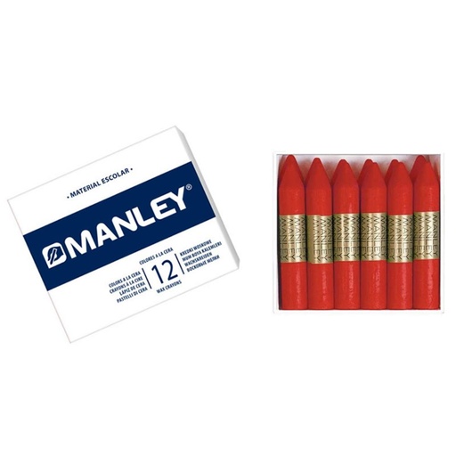 [630593] CERAS MANLEY Nº ROJO ESCARLATA ESTUCHE 12 UNICOLOR