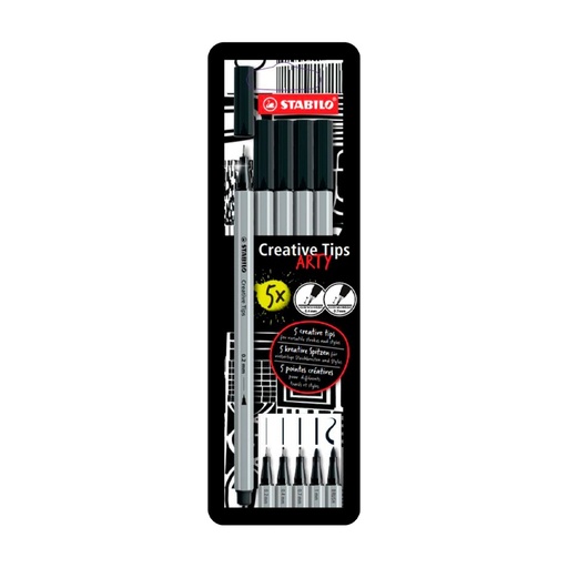 [119660] ROTULADOR STABILO ARTY LINE CREATIVE TIPS SET 5 PUNTAS DIFERENTES