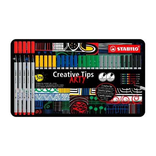 [119662] ROTULADOR STABILO CREATIVE TIPS ARTY LINECLASSIC ESTUCHE 30 ROTULADORES