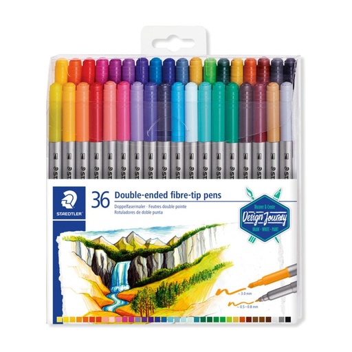 [081576] ROTULADOR STAEDTLER DOBLE PUNTA ESTUCHE 36 COLORES