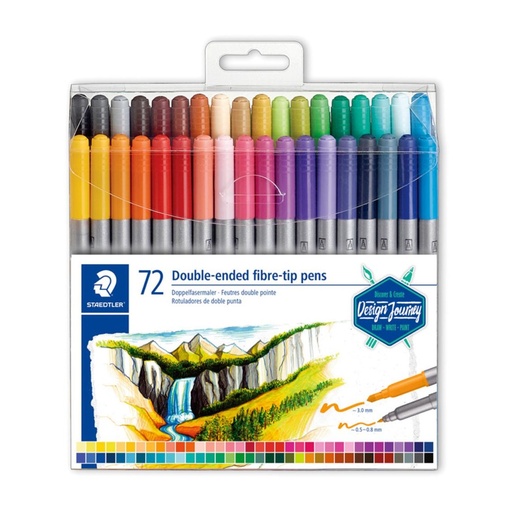 [081577] ROTULADOR STAEDTLER DOBLE PUNTA ESTUCHE 72 COLORES