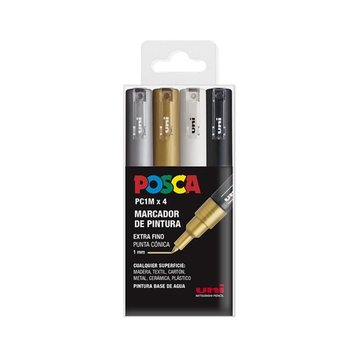 [119750] ROTULADOR POSCA PC-1M/4C ESTUCHE GSWB 4 COLORES SURTIDOS