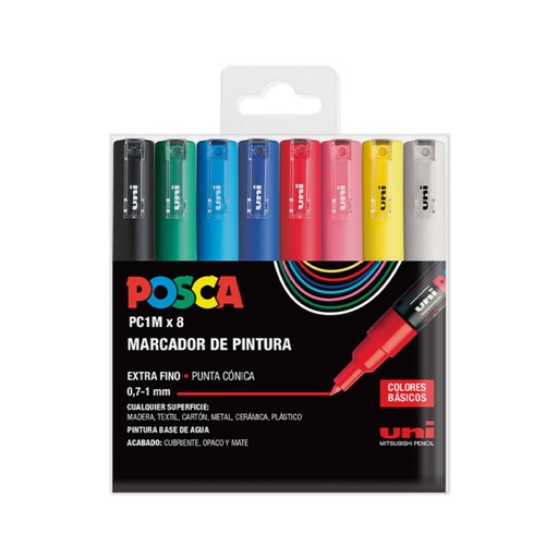 [119747] ROTULADOR POSCA PC-1M/8C ESTUCHE 8 COLORES BÁSICOS