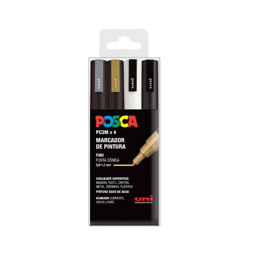 [122033] ROTULADOR POSCA PC-3M/4C ESTUCHE GSWB 4 COLORES