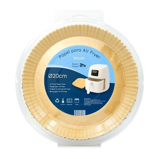 [825216] PAPEL FREIDORA DE AIRE RAYLU PAPER REDONDO 20CM 50 UDS