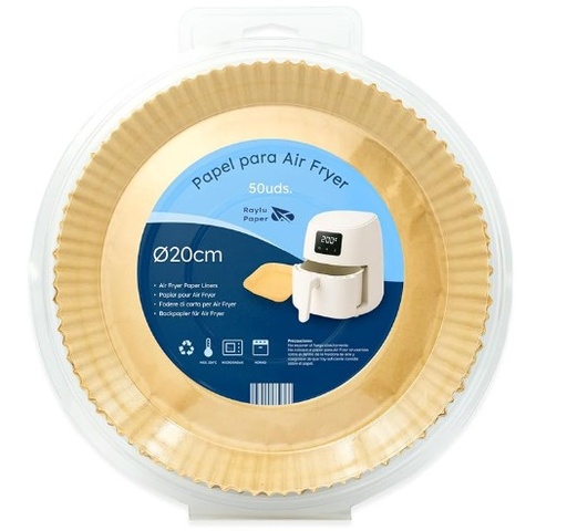 [825216] PAPEL FREIDORA DE AIRE RAYLU PAPER REDONDO 20CM 50 UDS