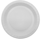 [825172] PLATO DE CARTÓN BLANCO/DORADO Ø 22,5CM