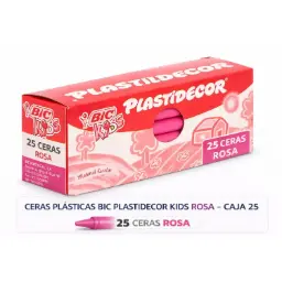 CERAS PLÁSTICAS BIC PLASTIDECOR KIDS ROSA CAJA 25