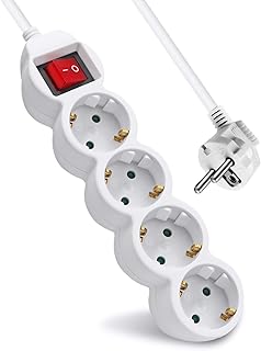 [120473] REGLETA 4 TOMAS CON INTERRUPTOR CABLE 1,5 METROS NEGRO