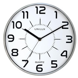 RELOJ DE PARED UNILUX POP GRIS METALIZADO