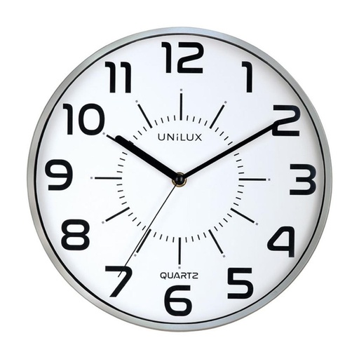 [786864] RELOJ DE PARED UNILUX POP GRIS METALIZADO