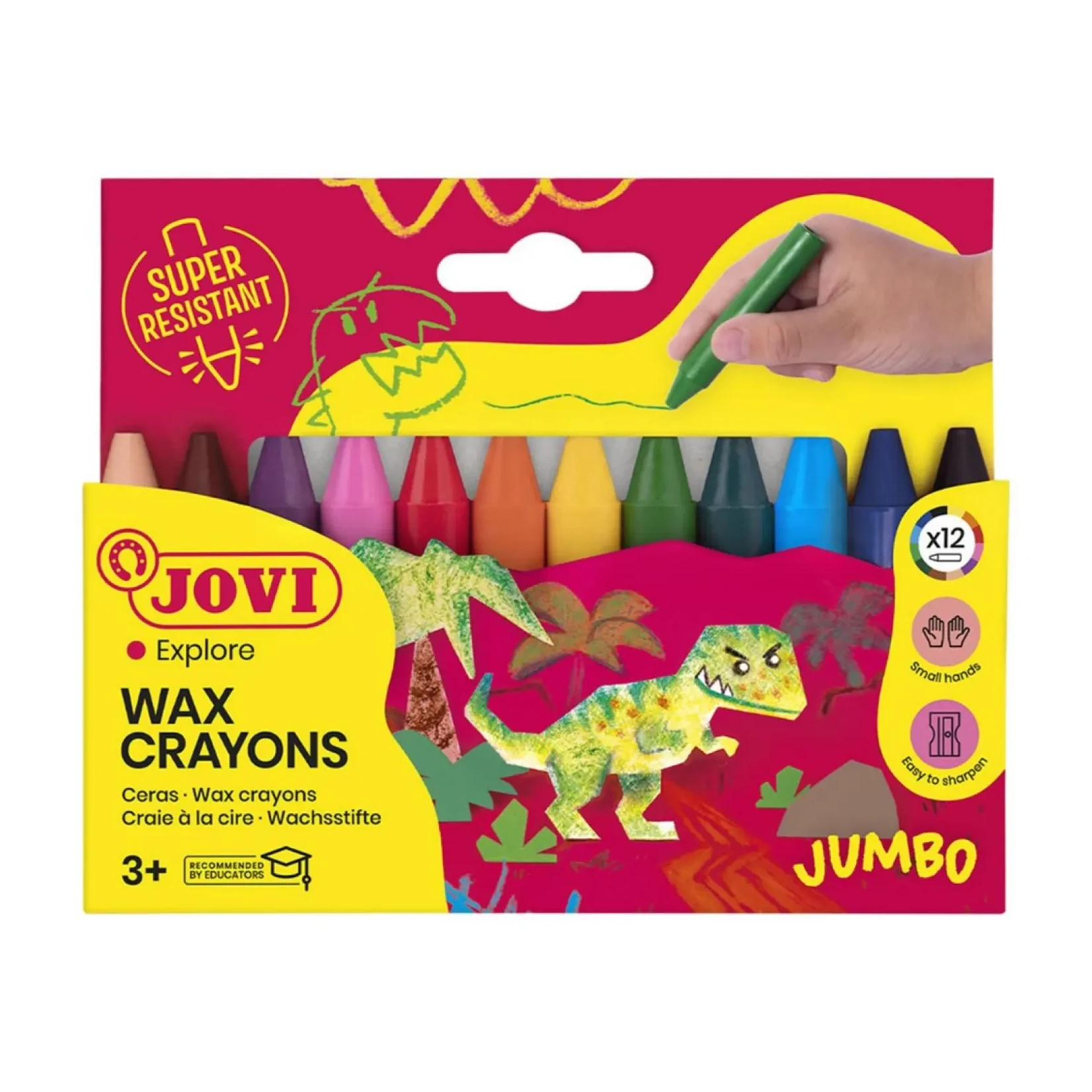 [630177] CERAS PLÁSTICAS JOVI WAX CRAYONS 12 COLORES 