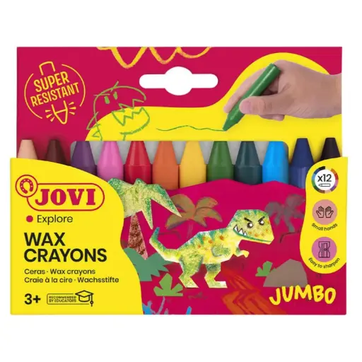 [630177] CERAS PLÁSTICAS JOVI WAX CRAYONS 12 COLORES 