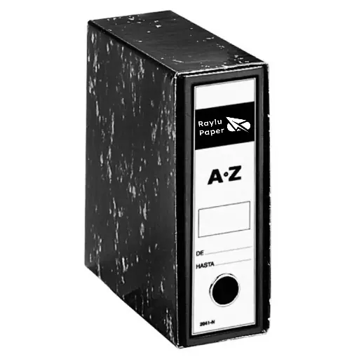 [180091] ARCHIVADOR RAYLU PAPER AZ A4 NEGRO JASPEADO