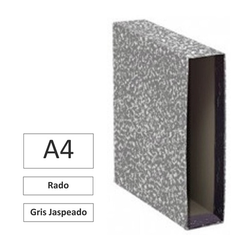 [180087] CAJA ARCHIVADOR A4 GRIS JASPEADO TIPO RADO RAYLU