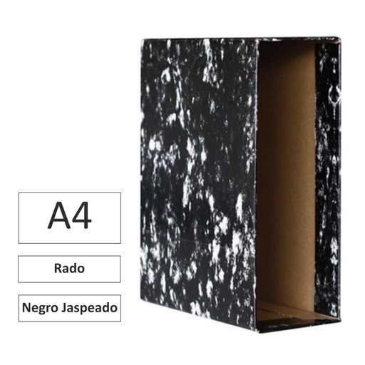 [180095] CAJA ARCHIVADOR A4 NEGRO JASPEADO- TIPO RADO- RAYLU