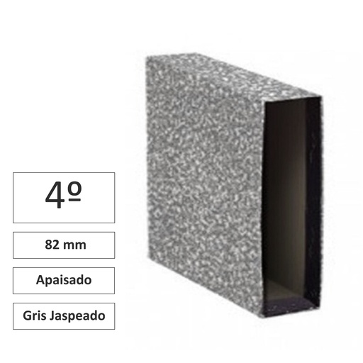 [180086] CAJA ARCHIVADOR AZ 4º APAISADO GRIS JASPEADO RAYLU PAPER 
