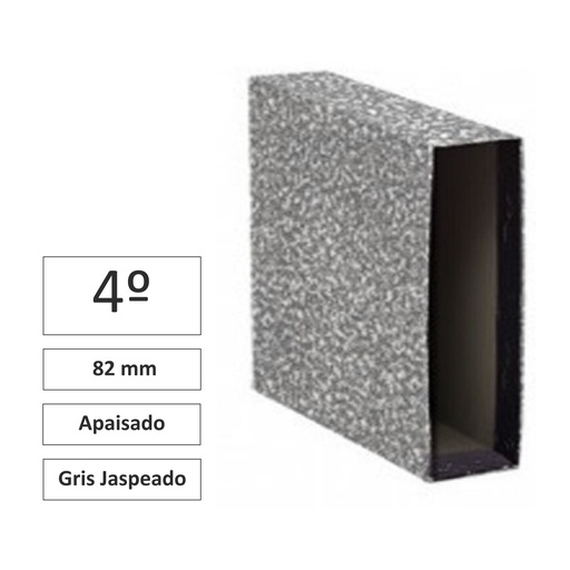 [180086] CAJA ARCHIVADOR AZ 4º APAISADO GRIS JASPEADO RAYLU PAPER 