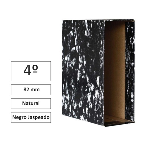 [180093] CAJA ARCHIVADOR AZ 4º NATURAL NEGRO JASPEADO RAYLU PAPER