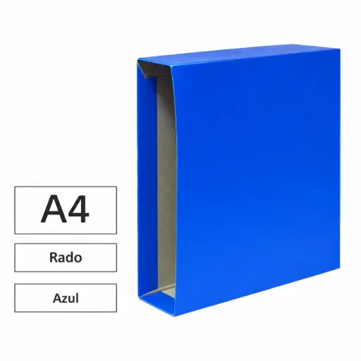 [181138] CAJA PARA ARCHIVADOR A4 AZUL TIPO RADO RAYLU