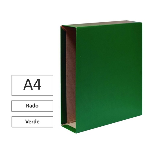 [181141] CAJA PARA ARCHIVADOR A4 VERDE TIPO RADO RAYLU