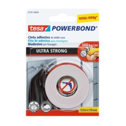 [825806] CINTA ADHESIVA TESA POWERBOND DOBLE CARA 19 MM X 1,5 M