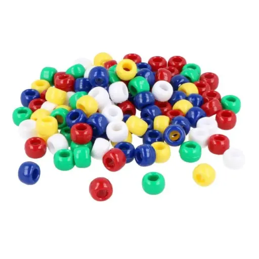 [649314] ABALORIOS DE PLÁSTICO 5 COLORES OPACOS NIEFENVER BOLSA 300 UNIDADES