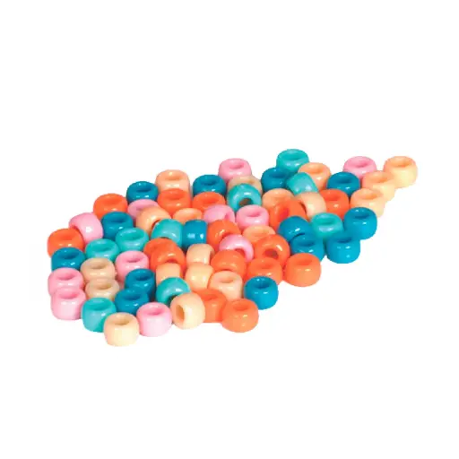 [649315] ABALORIOS DE PLÁSTICO 5 COLORES PASTEL NIEFENVER BOLSA 300 UNIDADES