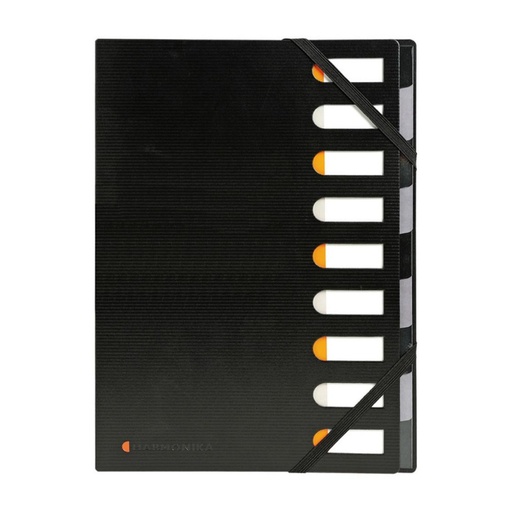 [180919] CARPETA A4 HARMONIKA EXACOMPTA 9 COMPARTIMENTOS NEGRA