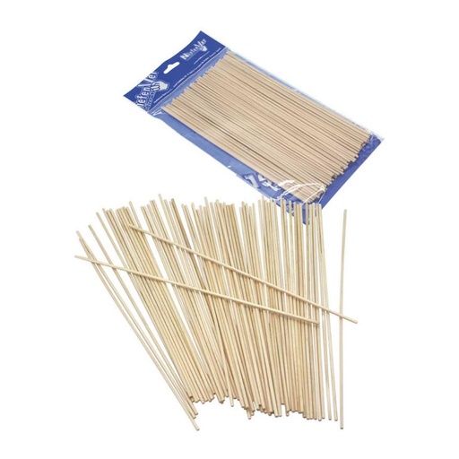 [649324] PALILLOS REDONDOS DE MADERA 20CM 100 UDS
