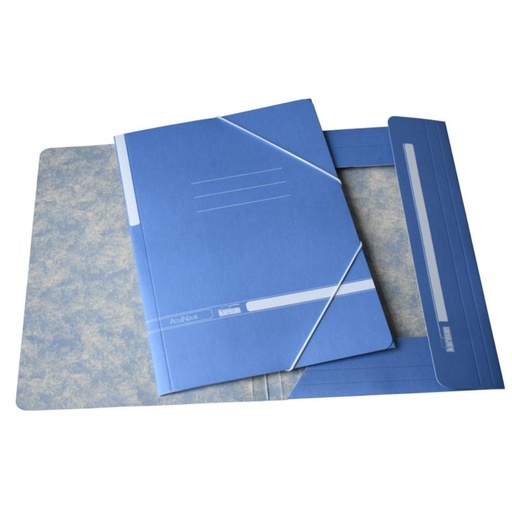 [180191] CARPETA KARMAN FORMATO FOLIO CON GOMAS Y 3 SOLAPAS AZUL MATE