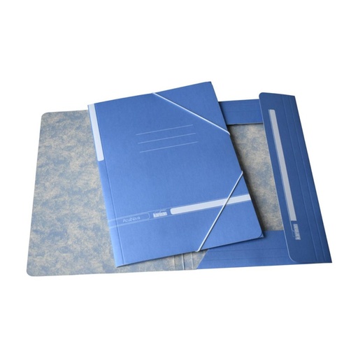 [180191] CARPETA KARMAN FORMATO FOLIO CON GOMAS Y 3 SOLAPAS AZUL MATE