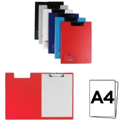 CARPETA CON PINZA PVC A4+ SURTIDAS