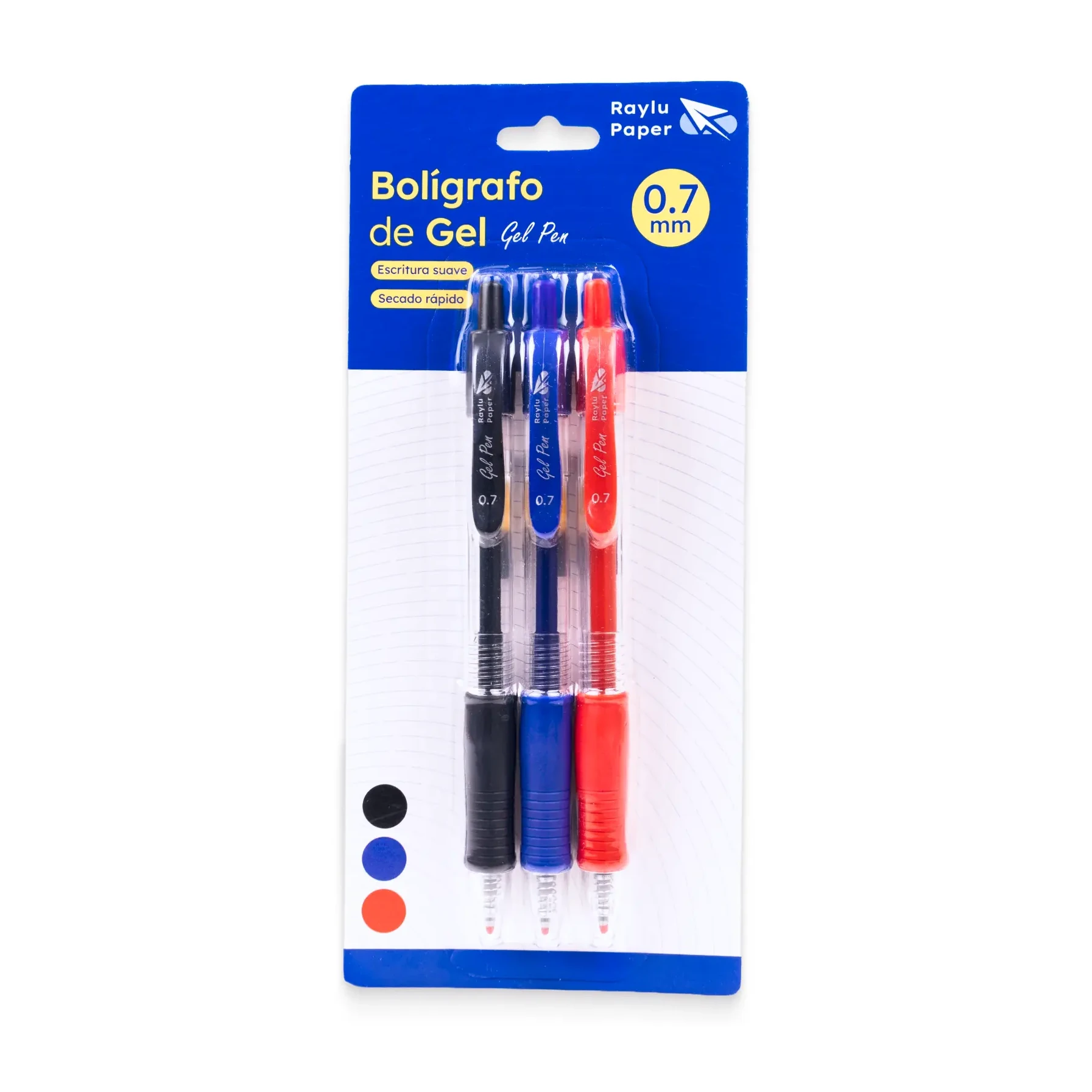 [081083] BOLÍGRAFO LUMIX GEL PRO 0,7 MM BLISTER 3 SURTIDOS RAYLU