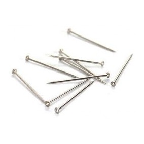 [650260] ALFILERES PLATEADOS 18 X 0,65MM CAJA 250 UNIDADES