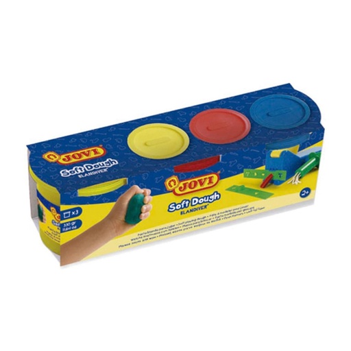 [649291] PASTA DE MODELAR JOVI BLANDIVER 403 3 BOTES ROJO, VERDE Y AZUL