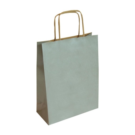 [029071] BOLSA DE PAPEL KRAFT PLATA 25 × 10 × 32 CM