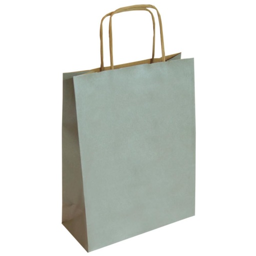 [029071] BOLSA DE PAPEL KRAFT PLATA 25 × 10 × 32 CM