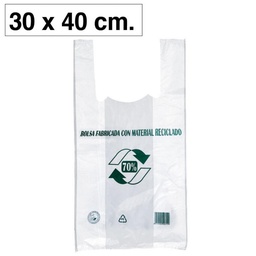 BOLSAS CAMISETA BLANCAS 30×40CM PACK 100 UDS