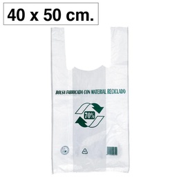 BOLSAS CAMISETA BLANCAS 40×50CM PACK 100 UDS