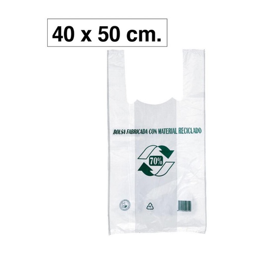 [003241] BOLSAS CAMISETA BLANCAS 40×50CM PACK 100 UDS