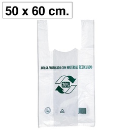 BOLSAS CAMISETA BLANCAS 50×60CM PACK 100 UDS