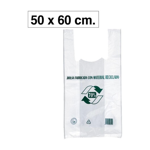 [003242] BOLSAS CAMISETA BLANCAS 50×60CM PACK 100 UDS