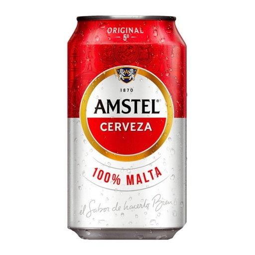 [650255] CERVEZA AMSTEL 100% MALTA LATA 33 CL