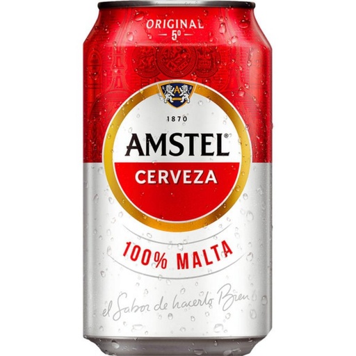 [650255] CERVEZA AMSTEL 100% MALTA LATA 33 CL