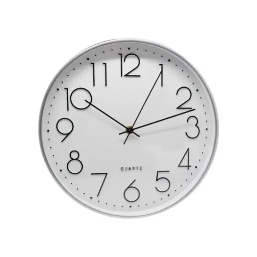 [826116] RELOJ PARED PLATA 30CM