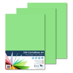CARTULINA RAYLU A4 180 GRAMOS VERDE MANZANA 100 HOJAS