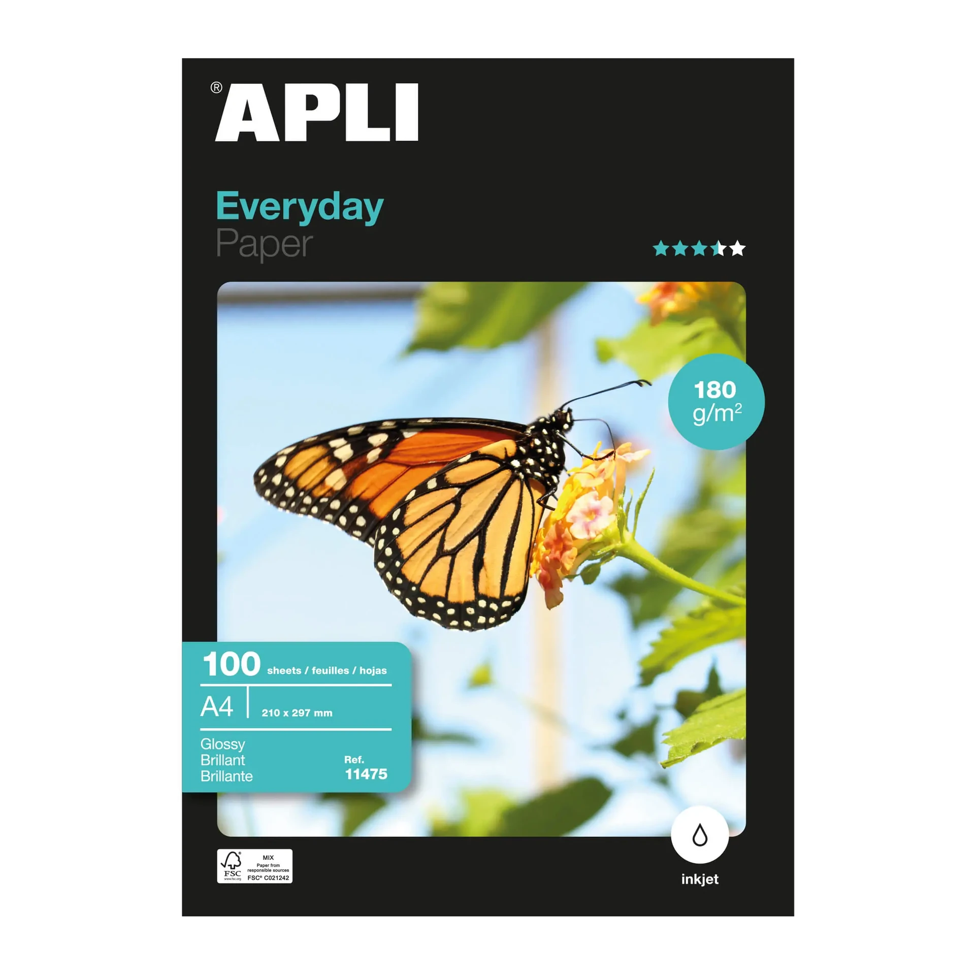 [826131] PAPEL FOTO APLI 180GR 100HOJAS