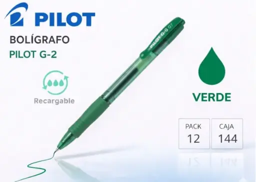 [080701] BOLÍGRAFO PILOT G-2 VERDE