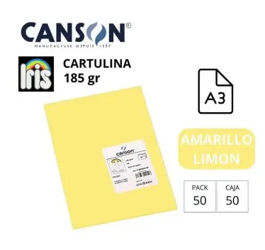 [700031] CARTULINA CANSON IRIS A3 AMARILLO LIMON